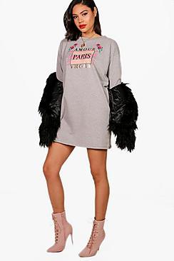 Boohoo Georgia Amour Paris Sweat Dress