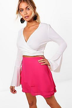 Boohoo Chiffon Ra Ra Skirt
