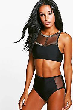 Boohoo Dubai Boutique Beaded Crop Bikini