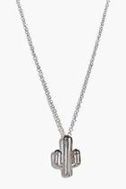 Boohoo Jennifer Cactus Pendant Charm Necklace