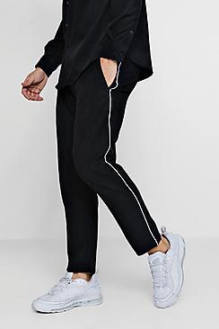 Boohoo Cord Jogger Style Trouser With Side Piping