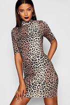 Boohoo Tall Halloween Leopard Print Bodycon Dress