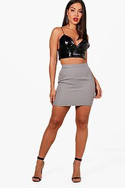 Boohoo Hannah Woven Dogtooth Check A Line Mini Skirt