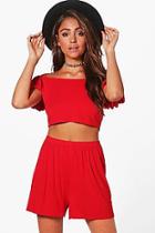 Boohoo Sally Ruffle Top & Shorts Co-ord