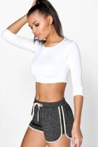 Boohoo Eden Space Dye Knitted Gym Running Shorts Charcoal