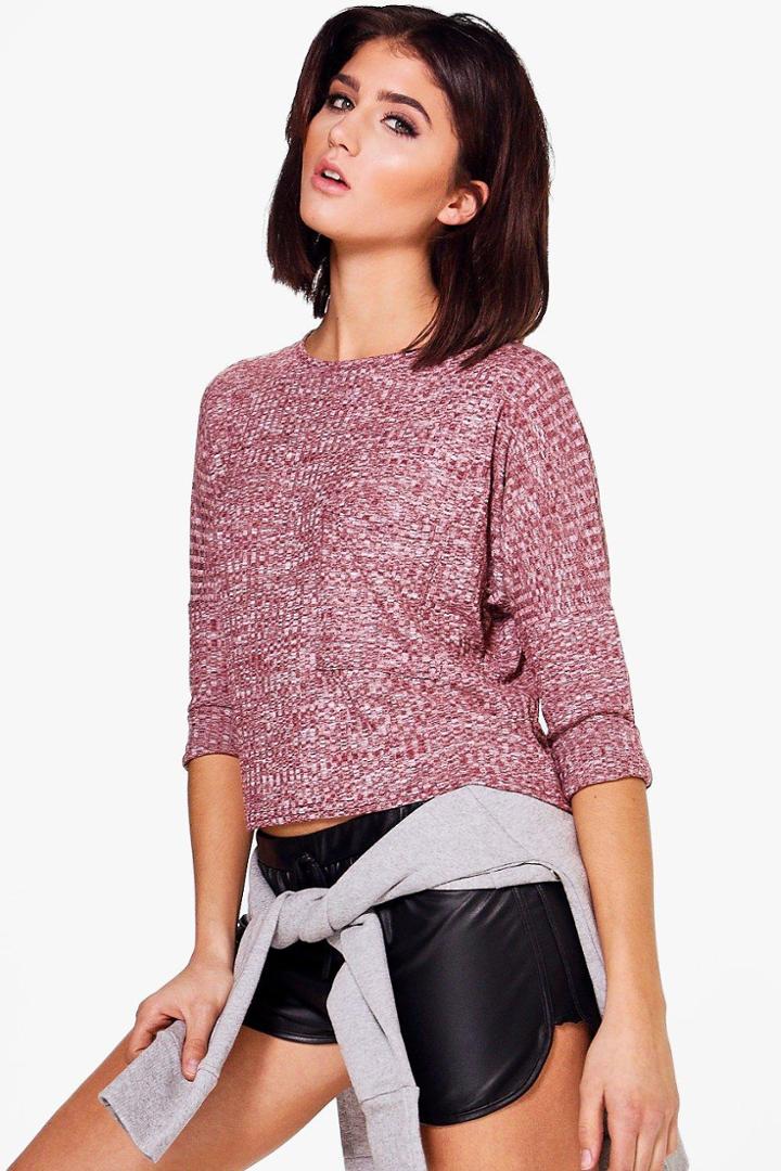 Boohoo Ragen Oversized Rib Pocket Top Rust