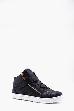 Boohoo Faux Snake Zip High Top