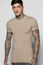 Boohoo Muscle Fit T Shirt Taupe