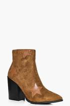 Boohoo Erin Star Detail Ankle Boot