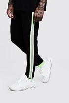 Boohoo Neon Tape Detail Skinny Fit Jersey Joggers