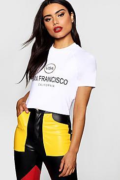 Boohoo Slinky Foil Slogan Fitted Tee