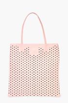 Boohoo Macie Lazercut Perforated Shopper Bag Pink