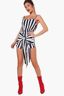 Boohoo Wrap Tie Detail Skort Playsuit