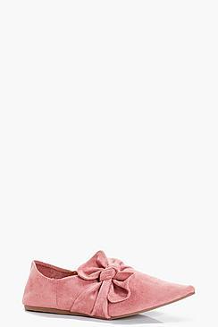 Boohoo Clara Bow Front Pointed Flat