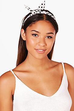 Boohoo Laila Polka Dot Bend Tie Hairband
