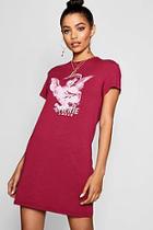 Boohoo Camille Cherub Slogan T-shirt Dress