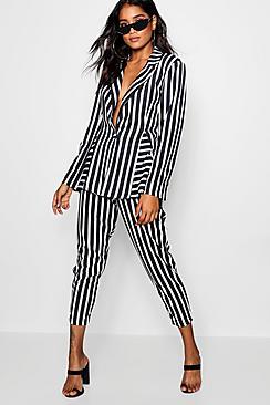 Boohoo Juliette Stripe Tapered Trouser