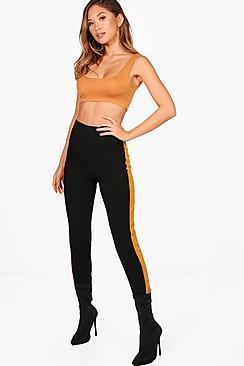 Boohoo Melanie Contrast Side Stripe Slim Fit Trousers