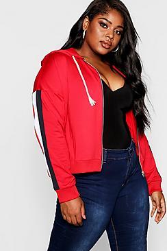 Boohoo Plus Trecot Panelled Zip Through Hoody