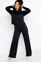 Boohoo Hoody With Raw Edge Wide Leg Trouser