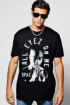 Boohoo Tupac Oversized All Eyez Printed T-shirt