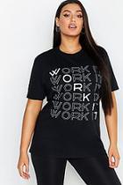 Boohoo Plus Work It Slogan T-shirt