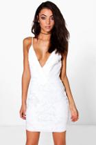 Boohoo Tall Madira All-over Sequin Mini Dress White