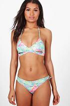 Boohoo London Aztec Wrap Triangle Bikini