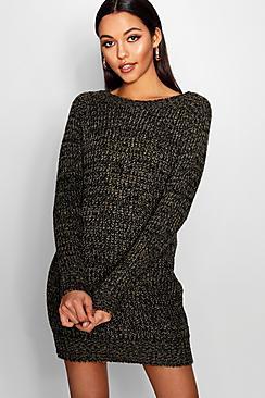 Boohoo Soft Marl Knit Jumper Dress