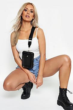 Boohoo Plus Croc Utility Front Bag