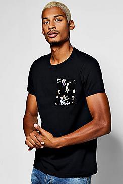 Boohoo Oversized Floral Mesh Pocket T-shirt