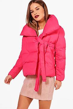 Boohoo Petite Niamh Large Collar Padded Coat