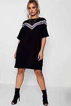 Boohoo Plus Suzie Multi Stripe Sweat Dress