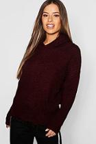 Boohoo Petite Hooded Frayed Hem Jumper
