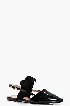 Boohoo Danielle Knot Detail Pointed Ballet