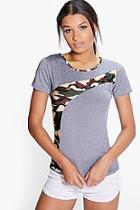 Boohoo Brooke Camo Panel Running Tee