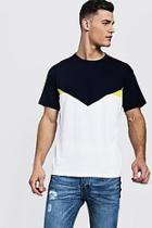 Boohoo Chevron Spliced Loose Fit T-shirt