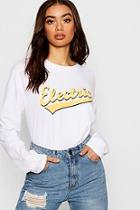 Boohoo Electric Long Sleeve Slogan T-shirt