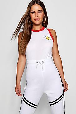 Boohoo Petite Simply The Zest Slogan Ringer Vest