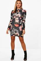 Boohoo Izi Oriental Detail Shift Dress