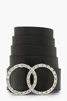Boohoo Plus Diamante O-ring Belt