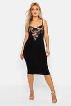 Boohoo Plus Lace Cup Slinky Neon Midi Dress