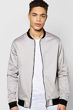Boohoo Smart Cotton Sateen Bomber