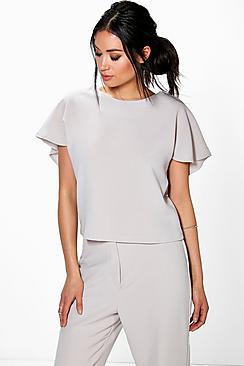 Boohoo Holly Drape Back Woven Top