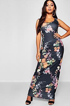 Boohoo Petite Floral Print Maxi Dress