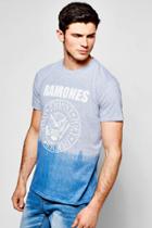 Boohoo Dip Dye Ramones T Shirt Grey