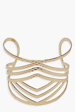 Boohoo Hammered Cuff Bracelet