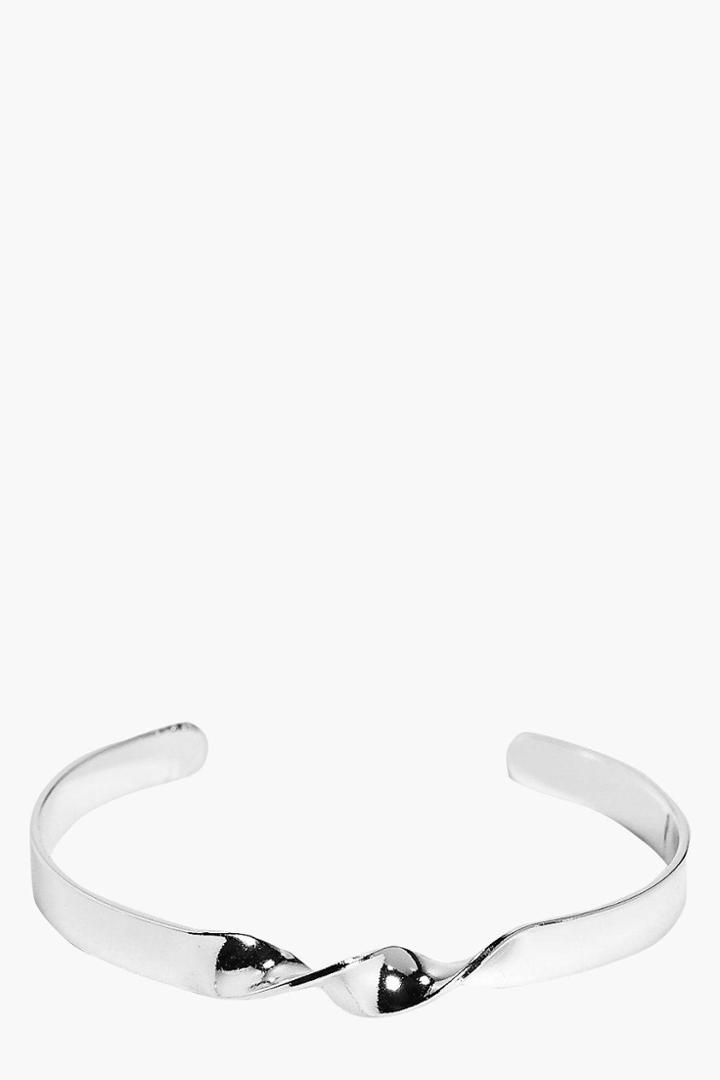 Boohoo Aimee Twisted Simple Bracelet Silver