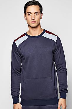 Boohoo Colour Block Crew Neck Sweatshirt