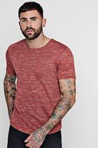 Boohoo Knitted Marl Tee With Curved Hem